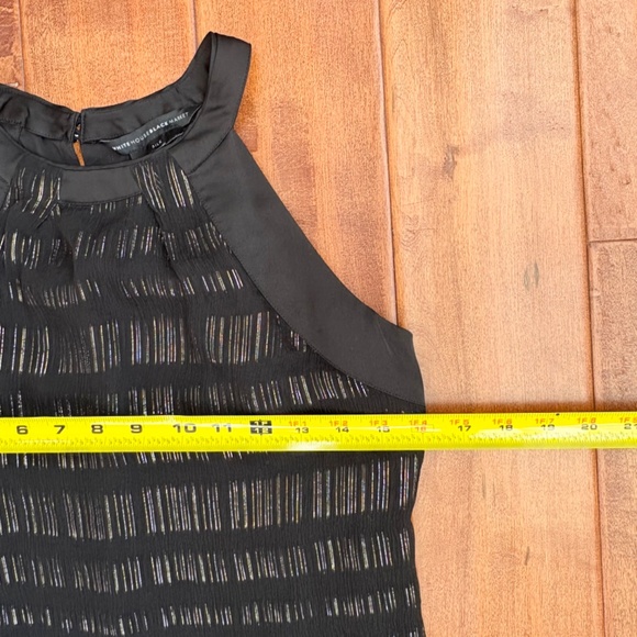 WHBM Black Metallic Silk Tank Blouse Size 2 High-Neck Black - Picture 4 of 13
